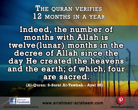 Quran verifies months_Arrahman Arraheem