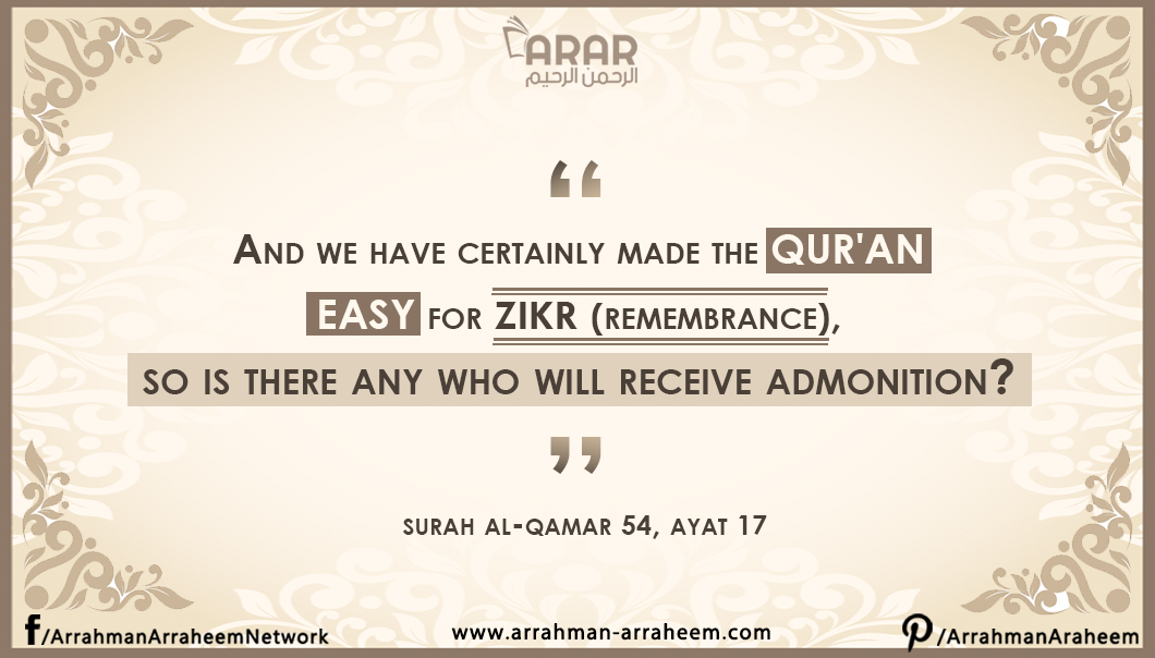 Al-Quran easy for zikr